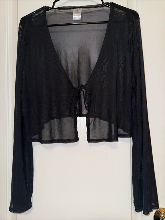 wild fable Other - wild fable Black Sheer Cropped Tie-Front Coverup